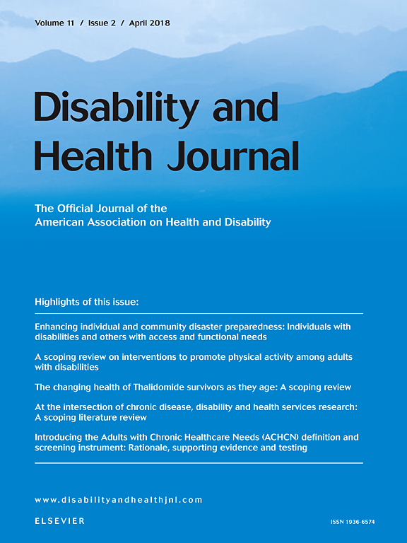 Disability and Health Journal Cover